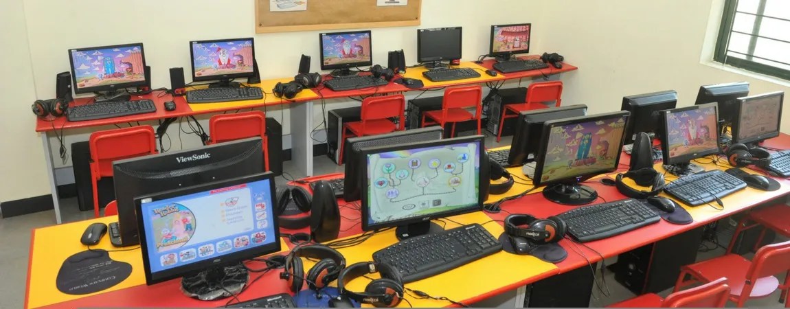 Students at computers